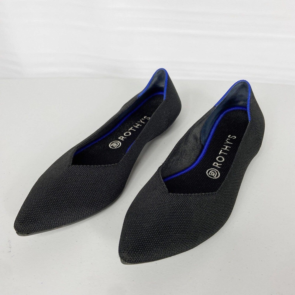 Rothy's The Point Solid Black Pointed Toe Ballet Flat Womens Size 11
